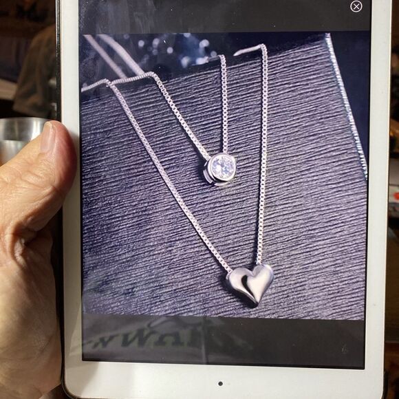 Jewelry - 💎A013💎 NEW 925 STERLING SILVER DIAMOND & HEART NECKLACE